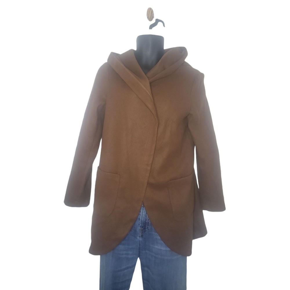 Shein Womens‎ Brown Hooded Lightweight Mid Length Jacket M Casual Outerwear Work